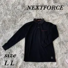 ネクストフォース (LL) 長袖ポロシャツ メンズ ポケット 入口に赤ライン有り