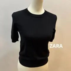ZARA ブラックニット 五部袖トップス S