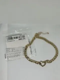 ハートチェーンネックレス　ゴールド