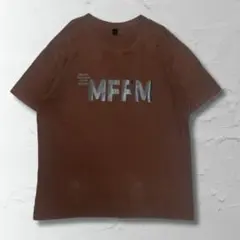 Tシャツ　MFFM　ロゴプリント　半袖　レディース　XXL　3L　ブラウンのサムネイル