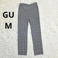GU ジーユー チェック テーパードパンツ M