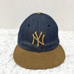 希少 90s USA製ニューエラ　ベースボールキャップ　デニム スエード 帽子