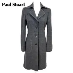 【美品】 Paul Stuart ロングコート アンゴラ混ウール Ｐ グレーのサムネイル
