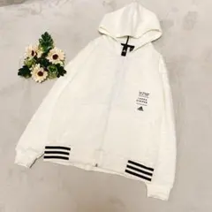 アディダス adidas パーカー L ホワイト 白 定番 人気 美シルエットのサムネイル