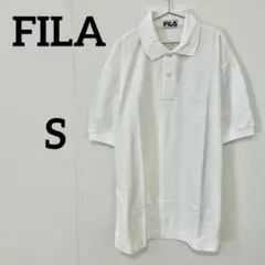 【FILA 半袖ポロシャツ ワンポイントロゴ 白 S】のサムネイル
