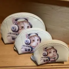 猫イラスト　ポーチセット