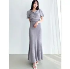 RESEXXY フロントクロスマーメイドニットワンピース