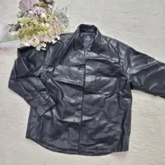 未使用品 ナノユニバース Lサイズ ジャケット フェイクレザー ブラック