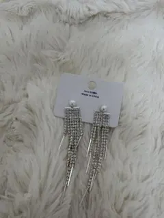 シルバー フリンジ ピアス