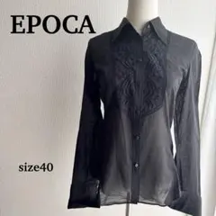 EPOCA エポカ シアー刺繍ブラウス 黒 40