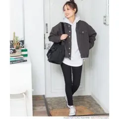 コカ coca ノーカラーチノジャケット チャコール　Lサイズ