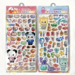 お寿司 パンダ ねこ 海の生物 ボンボンドロップシール ドロップシール 2枚