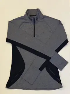 【美品】ASICS ハーフジップトップス　レディースM