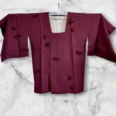 小豆色道行コート　アンティーク　美品　羽織　正絹