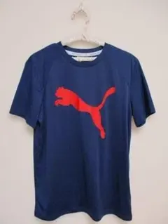プーマ 半袖Tシャツ ネイビー レッドロゴ 13-14Y スポーツウエア