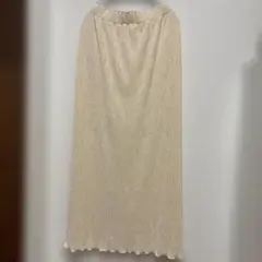 アイボリー XL ロングスカート ウエストゴム