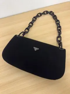 美品 PRADA プラダ プラスチックチェーン ワンショルダーバッグ ロゴ