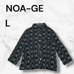 ノアジェ NOA-GE レディースL羽織りシャツ　8〜9分袖　サイドポケット付き