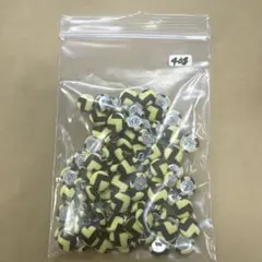 黒と黄色のストライプ花形ボタン50個