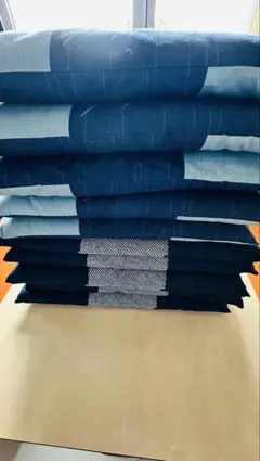 【計10枚セット】座布団 銘仙判 刺し子柄・和柄 まとめ売り 和モダン