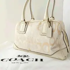 希少美品☆COACH シグネチャー サッチェルバッグ オプティック 10777