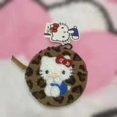 ハローキティ ヒョウ柄 円形ポーチ