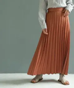 coen 新品タグ付き オレンジプリーツ ロングスカート　Mサイズ