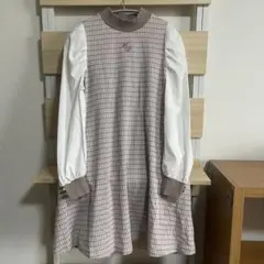 美品　メゾピアノジュニア　千鳥格子柄　ワンピース　M(150cm)