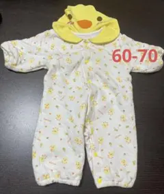 ひよこ柄ロンパース　パジャマ　赤ちゃん　60-70サイズ　バースデイ