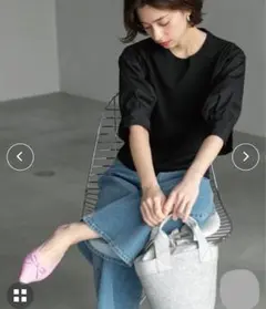 【OPAQUE.CLIP】フハクスリーブドッキングニット【洗濯機洗い可】