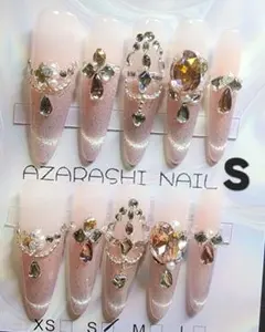 【S-41】お値下げꕤ︎︎ロングスティレット❤︎ピンク系❤︎キラキラ❤︎