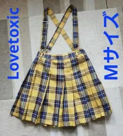 ラブトキシック　イエロー チェック柄 プリーツスカート　150cm