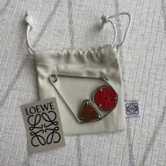 LOEWE ロエベ メカノピン ブローチ シルバー レッド ブラウンのサムネイル