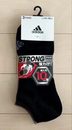 ★adidas STRONG ショート ソックス 3足セット 26-28cm