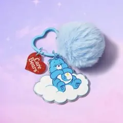 ケアベア　ファーポンポン　アクリルキーホルダー　バッグチャームのサムネイル
