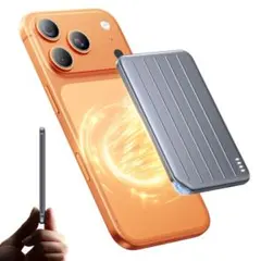 モバイルバッテリー　MagSafe マグネット　ワイヤレス充電　超薄型　小型