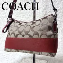 美品✨COACH コーチ ワンショルダーバッグ アクセサリーポーチ レッド 切替
