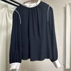 美品 ボールジィ クリアデシン ボウタイブラウス ネイビー - メルカリ
