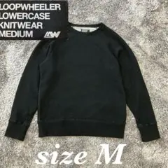 [美品] ループウィラー　スウェット　前V 黒色　ブラック　sizeM 裏起毛