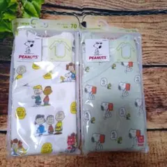 新品！70cm 長袖ボディスーツ2枚セット