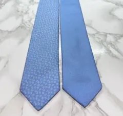 エルメス　スカイブルー　リバーシブルネクタイ