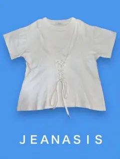 JEANASIS ジーナシス　コットン編み上げカットソー