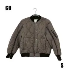 GU キルティングジャケット 千鳥柄 S 袖ジップ 中綿ブルゾン　【M71】