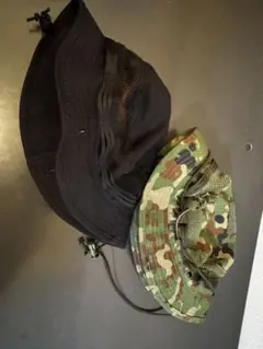 田村装備開発　T-レンジャーハット　IR　陸自迷彩　黒 2点セット 田村装備開発 T-レンジャーハット T-Ranger Hat-IR 陸自迷彩