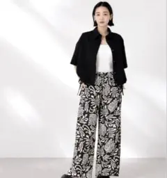 新品未使用　ナノユニバース　ボタニカルプリントイージーワイドパンツ