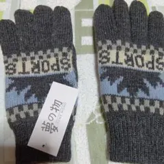 夢の物ニット手袋 グレー系