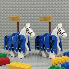 中世騎士 馬 ミニフィグ　2体セット LEGO互換 ナイト 城シリーズ　人形