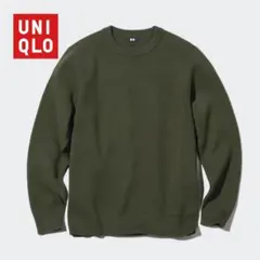 513 UNIQLO ウォッシャブルストレッチミラノリブクルーネックセーター　L
