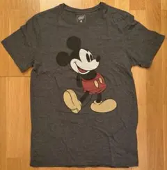 ミッキーマウス プリント Tシャツ グレー サイズM