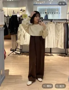 ローリーズファーム ２点セットTRキャミサロペ＆ケーブルメニウェイプルオーバー